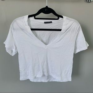 white brandy v neck tee